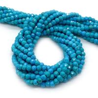 Perles en Turquoise naturelle, Rond, DIY & normes différentes pour le choix & facettes, bleu Environ 14.96 pouce, Vendu par brin