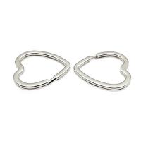 Stainless Steel Key Split Ring, 304 Stainless Steel, Heart, polished, DIY & Unisex, original color 