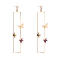 Resin Zinc Alloy Earring, with Resin, KC gold color plated, fashion jewelry & butterfly design & for woman, golden 