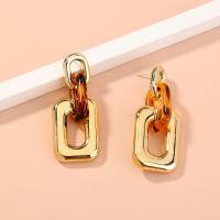 Resin Zinc Alloy Earring, with Resin, KC gold color plated, fashion jewelry & for woman, golden 