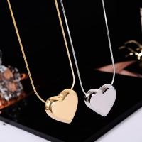 Titanium Steel Jewelry Necklace, with 1.97inch extender chain, Heart, polished, fashion jewelry & for woman 25mm Approx 16.54 Inch 
