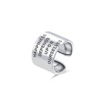 925 Sterling Silver Cuff Finger Ring, vintage & adjustable & with letter pattern & for woman US Ring 