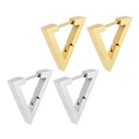 Stainless Steel Leverback Earring, 304 Stainless Steel, Triangle, Vacuum Plating, for woman 