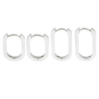 Stainless Steel Huggie Hoop Earring, 304 Stainless Steel, Vacuum Plating & for woman, Crystal Platinum 