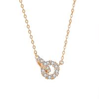 Cubic Zircon Micro Pave Brass Necklace, with 1.97inch extender chain, plated, fashion jewelry & micro pave cubic zirconia & for woman Approx 15.75 Inch 