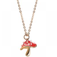 Brass Jewelry Necklace, with 1.97inch extender chain, mushroom, 14K gold-filled, fashion jewelry & for woman Approx 17.72 Inch 