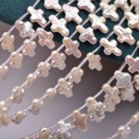 Barock kultivierten Süßwassersee Perlen, Natürliche kultivierte Süßwasserperlen, Kreuz, DIY, weiß, 9x14mm, Länge:ca. 38 cm, ca. 40PCs/Strang, verkauft von Strang