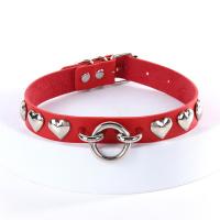 PU Leather Collar, with 304 Stainless Steel & Zinc Alloy, for woman 20mm cm 
