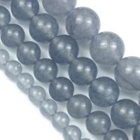 Weiße Chalcedon Perlen, Chalzedon, poliert, DIY, blau, Länge:ca. 38 cm, verkauft von Strang