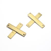Brass Connector, plated, golden 