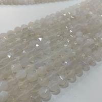 Perle Agate blanche naturelle, Rond, Surface de coupe de l'étoile & DIY, couleurs mélangées Environ 38 cm, Vendu par brin