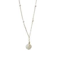 Ожерелье, Латунь, с Ракушка, плакированный настоящим золотом, естественный & ювелирные изделия моды & Женский, Золотой, длина:41 см, продается PC