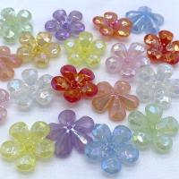 Jelly Style Acrylic Beads, Flower, injection moulding, DIY & colorful plated 22mm, Approx 