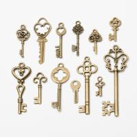 Zinc Alloy Key Pendants, antique bronze color plated, vintage & DIY Approx 
