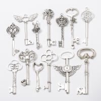 Zinc Alloy Key Pendants, antique silver color plated, vintage & DIY Approx 