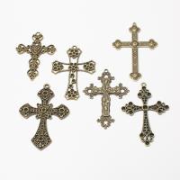 Colgantes de Aleación de Zinc en Forma Cruces, chapado en color bronce antiguo, Vintage & Bricolaje, más colores para la opción, aproximado 100PCs/Bolsa, Vendido por Bolsa
