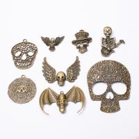 Zinklegierung Schädel Anhänger, antike Bronzefarbe plattiert, Vintage & DIY, keine, ca. 100PCs/Tasche, verkauft von Tasche
