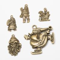 Zinc Alloy Christmas Pendants, Santa Claus, antique bronze color plated, vintage & DIY Approx 