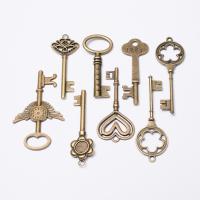Zinc Alloy Key Pendants, antique bronze color plated, vintage & DIY Approx 