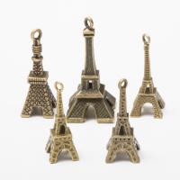 Colgante de la aleación del cinc, aleación de zinc, Torre Eiffel, chapado en color bronce antiguo, Vintage & Bricolaje, más colores para la opción, aproximado 100PCs/Bolsa, Vendido por Bolsa