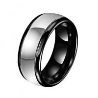 Anillos de Acero Inoxidable, acero inoxidable 304, forma de anillo, iónico negro, Joyería & pulido & unisexo & diverso tamaño para la opción, Vendido por UD