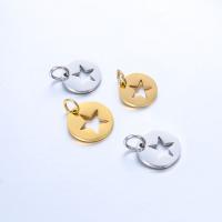 Stainless Steel Pendants, 304 Stainless Steel, polished, fashion jewelry & DIY & with star pattern 10mm,12mm 