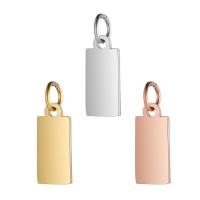 Stainless Steel Tag Charm, 304 Stainless Steel, Rectangle, polished, fashion jewelry & Unisex 6*14mm,8*15mm 