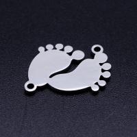 Stainless Steel Charm Connector, 304 Stainless Steel, Footprint, polished, fashion jewelry & DIY & for woman 