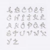 Stainless Steel Letter Pendant, 304 Stainless Steel, Alphabet Letter, polished & fashion jewelry & DIY, original color, 13mm 