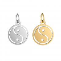 Stainless Steel Pendants, 304 Stainless Steel, polished, fashion jewelry & ying yang & DIY & hollow 