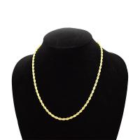 Zinc Alloy Necklace Chain, Stick, gold color plated, French Rope Chain & Unisex, golden, 4mm 