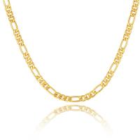 Zinc Alloy Necklace Chain, Stick, gold color plated & Unisex & figaro chain, golden 