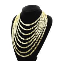 Zinc Alloy Necklace Chain, Stick, gold color plated & Unisex & curb chain, golden, 6mm 