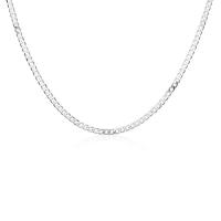 Латунь цепочка для ожерелья, Палку, плакирован серебром, различной длины для выбора & Мужская, серебряный, 4mm, продается PC