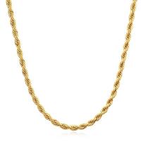 Zinc Alloy Necklace Chain, Stick, 18K gold plated, French Rope Chain & Unisex golden 