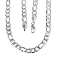 Zinc Alloy Necklace Chain, Stick, plated & Unisex & figaro chain 8mm 