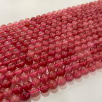 Strawberry Quartz Perle, DIY, rot, Länge:ca. 38 cm, verkauft von Strang