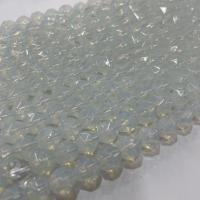 Sea Opal Jewelry Beads, Round, Star Cut Faceted & DIY, white Approx 38 cm 