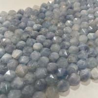 Perles aigue-marine, Rond, Surface de coupe de l'étoile & DIY, bleu Environ 38 cm, Vendu par brin