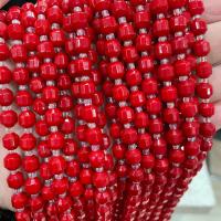 Natural Coral Beads, Star Cut Faceted & DIY, red Approx 38 cm 
