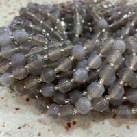 Perles agates grises naturelles, agate grise, Surface de coupe de l'étoile & DIY, gris Environ 38 cm, Vendu par brin