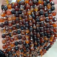 Natural Miracle Agate Beads, Star Cut Faceted & DIY, red Approx 38 cm 