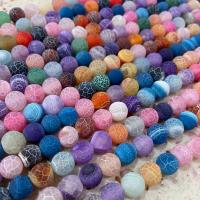 Natürliche Effloresce Achat Perlen, Auswitterung Achat, DIY, gemischte Farben, Länge:ca. 38 cm, verkauft von Strang