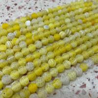 Perles agates effloresces naturelles , agate effleurant, DIY, Jaune Environ 38 cm, Vendu par brin