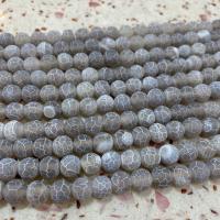 Natürliche Effloresce Achat Perlen, Auswitterung Achat, DIY, grau, Länge:ca. 38 cm, verkauft von Strang