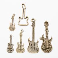 Musical Instrument Shaped Zinc Alloy Pendants, Guitar, antique bronze color plated, vintage & DIY Approx 
