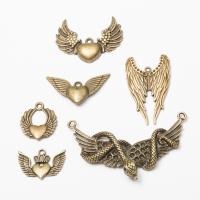 Wing Shaped Zinc Alloy Pendants, antique bronze color plated, vintage & DIY Approx 