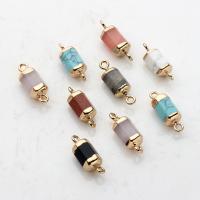 Gemstone Connector, with Brass, gold color plated, DIY & 1/1 loop 