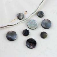 Black Shell Beads, Flat Round, DIY black 