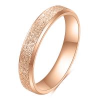 Titanium Steel Finger Ring, rose gold color plated & for woman, rose gold color, 3mm 